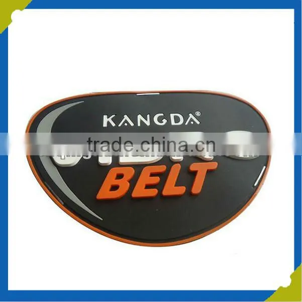 embossed custom high quality adhesive pvc logo badge