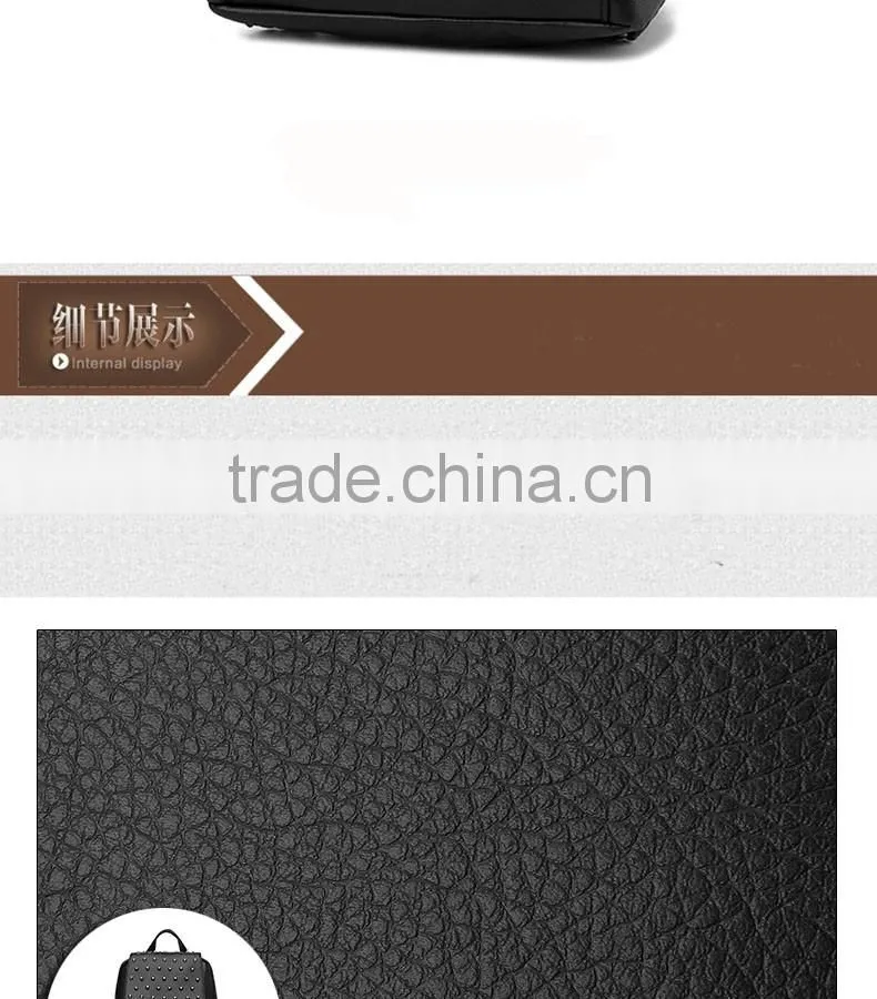 china alibaba shop 2016 newest black rivet leather bags backpack for girls