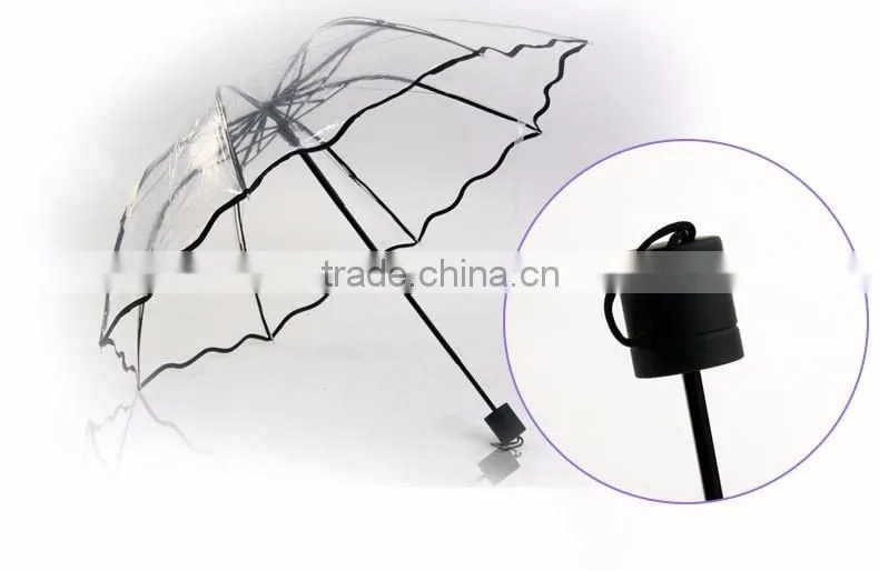 Hot sale ladies fashion 2015 abaya advertising kids child clear transparent umbrella