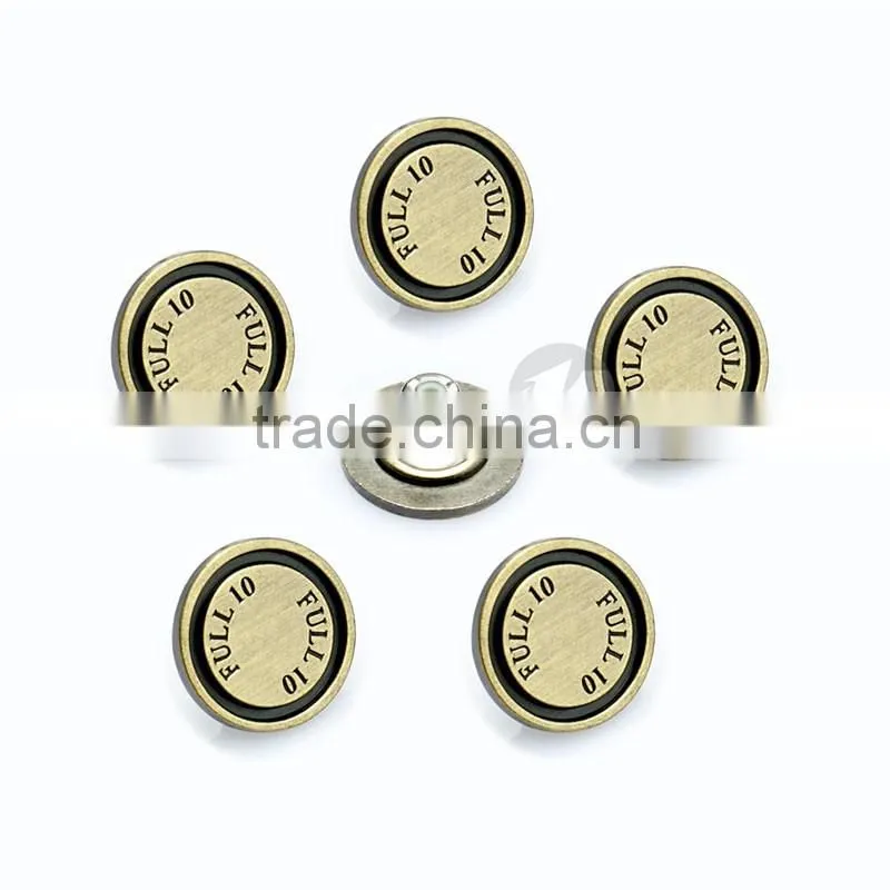 Brushed Antique Custom Metal Buttons For Garments Luxury