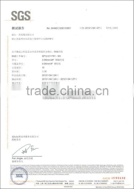 0.05mm electric stranded copper wire