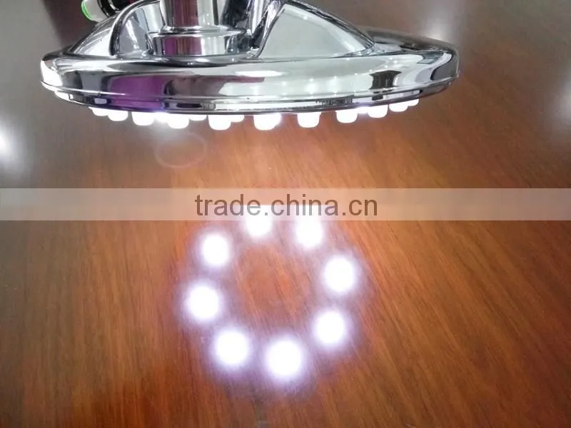 LED light fainfall hand shower head with rotated shower arm temperature control shower heads