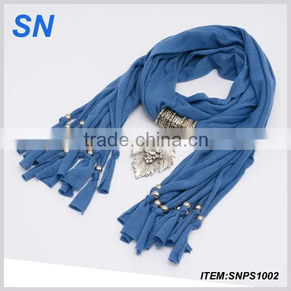 Latest fashion New design orchid gemstone pendant scarf, pendant jewelry Scarf