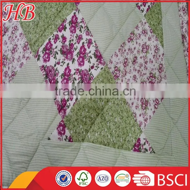 2016 Fashion Design 100% polyester High Quality service Strict Inspection Different Style colorful patchwork quilt