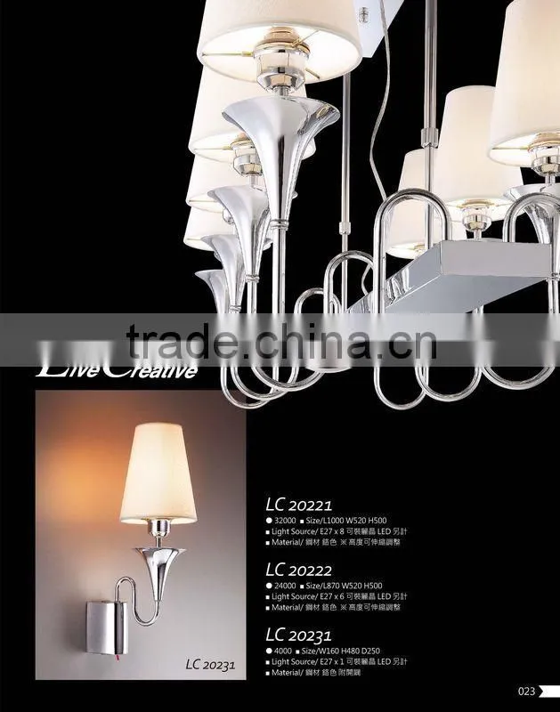 Concise indoor pendant lamp with lampshade/fiber optic chandelier