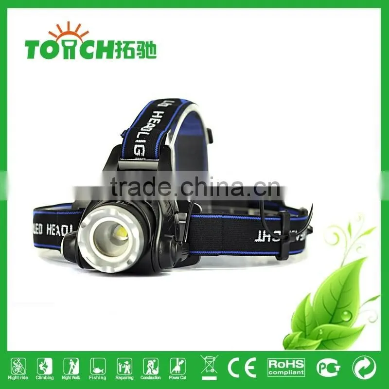 super Bright Headlight Rechargeable 2000 Lumens XM-L T6 LED Headlamp Zoomable Adjustable Focus Head Light Lamp