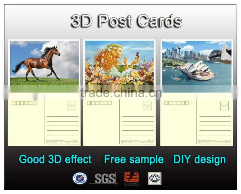 3D postcard,3D post card,plastic postcard