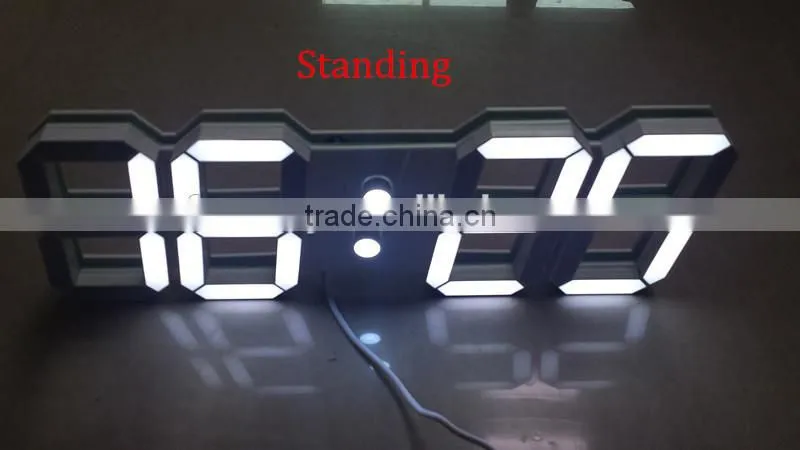 remote white/blue 3D led digital wall clock