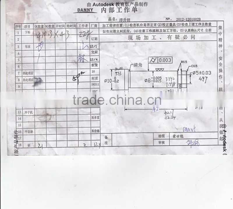 Precision High Quality Guide Lifter Pins