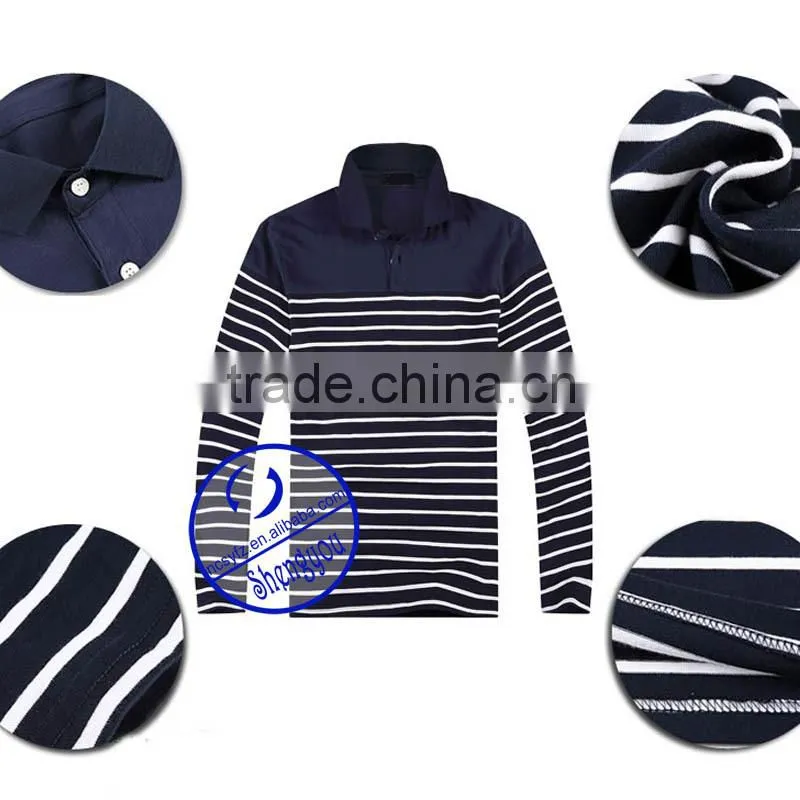 fashion 95 cotton 5 spandex yarn dyed polo t shirt for men