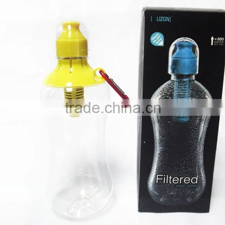 Shenzhen Wholesale 550ML BPA free Filter Bottle with Gfit Box