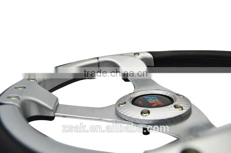 Plastic silver 13'' racing car steering wheel