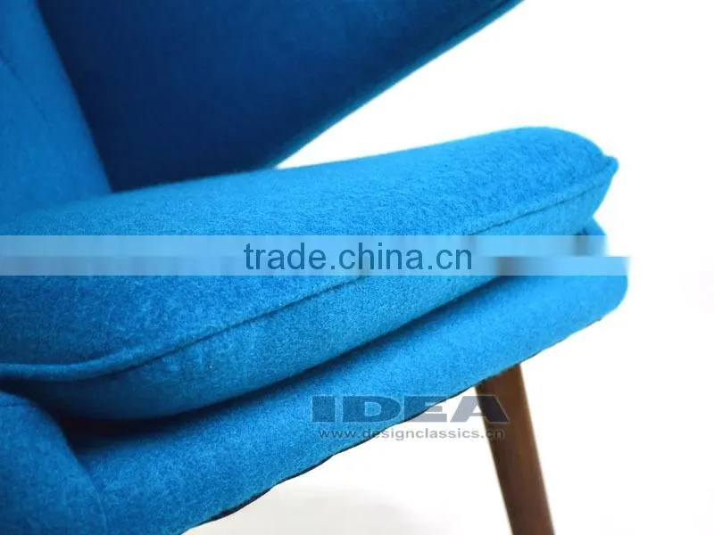 Replica Hans J Wegner Papa Bear Chair - Dark Blue Fabric
