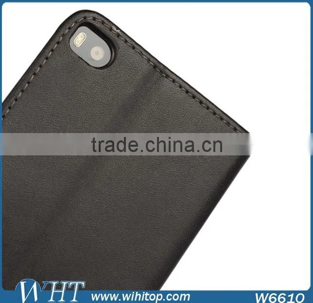 High Grade Folio Style PU Leather Flip Back Cover Wallet Case for Huawei P8