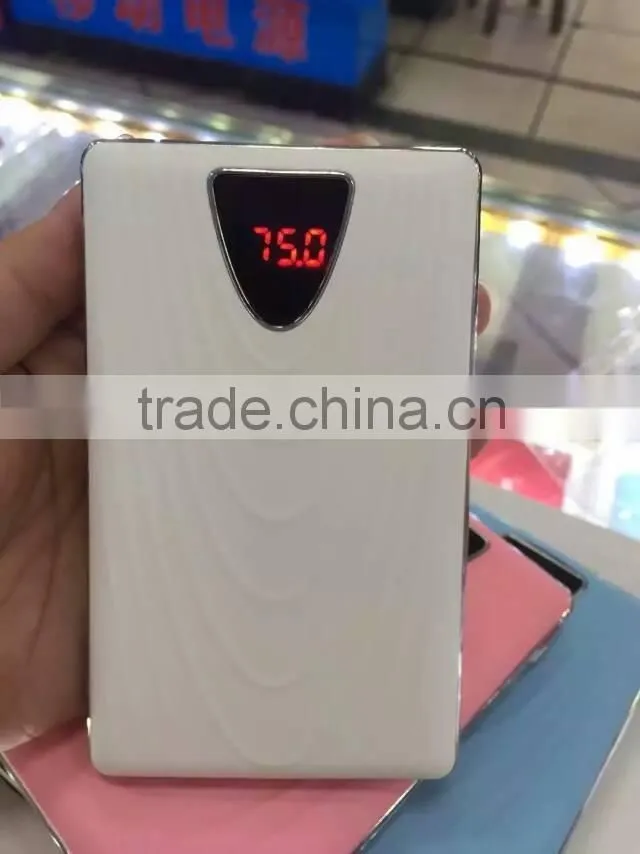 20000mAh capacity 3 usb output dual led lighting digital led screen wave shape design customize logo printing slim power bank