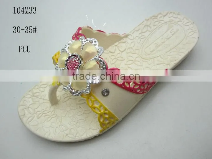 2014 New Designed and Fashion PCU+EVA Kids Slippers with cartoon