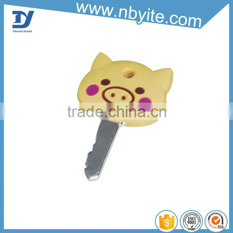 Sef of 2 Lovely Smile Face PVC Portable key cover, Key cap, Key Tag