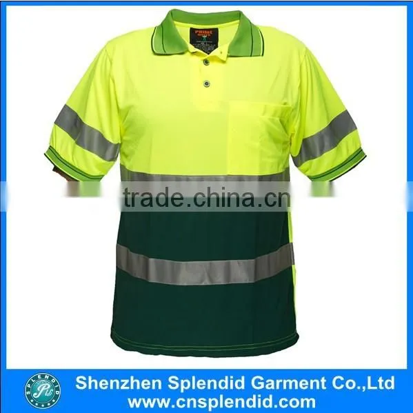 Custom oversize mens polo shirt reflective hi vis dry fit polo
