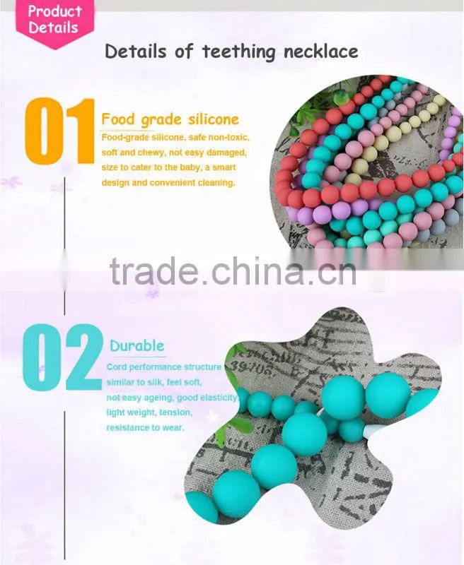 BPA Free Silicone Glow In the Dark Bead Necklace