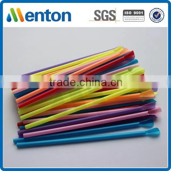 Chinese customised colored hard plastic spoon straws