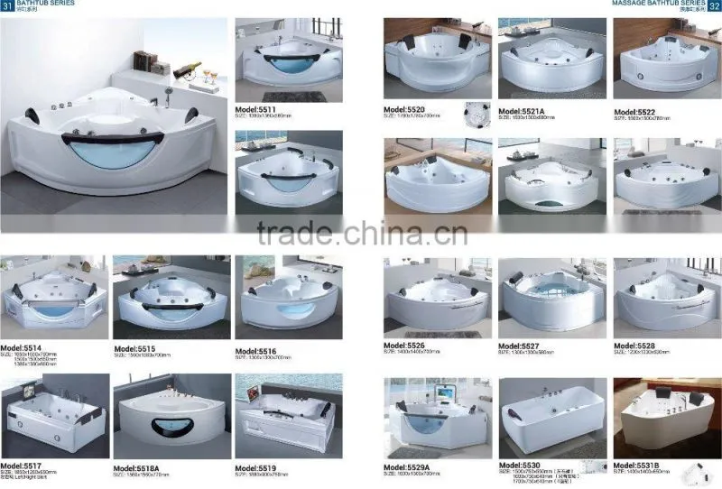 Freestanding Made in China Top Class Low Price Triangle Special Design Fashion Style Massage Bathtub