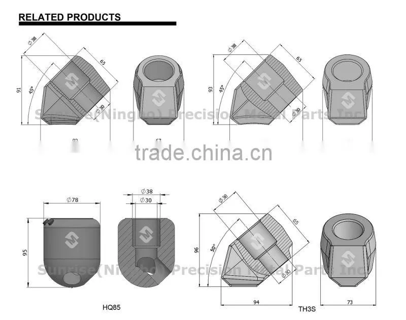 HQ85 Conical round shank tool bit holder