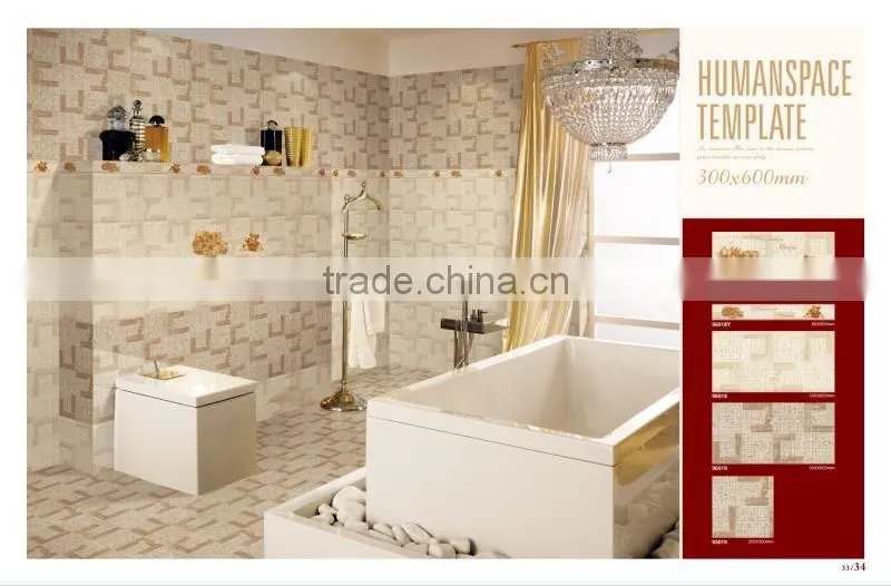 300x600 Cheap Porcelain Wall Flower Tiles Kitchen