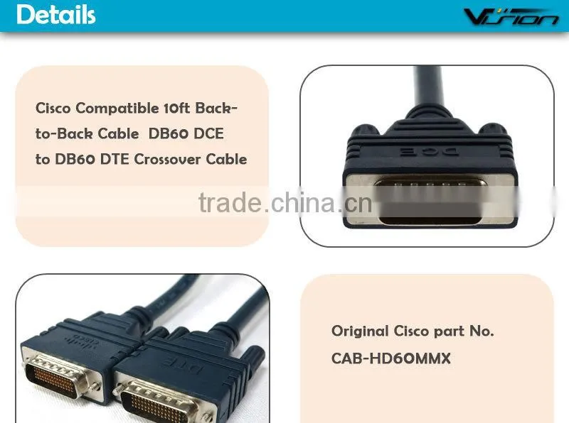DTE DCE back to back crossover cable CAB-HD60-MMX-3
