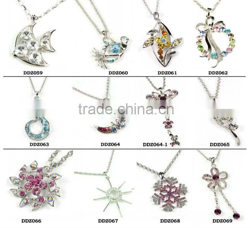 2012 Fashion Imitation Jewelry Blue Rhinestone Crystal Necklace,Rhinestone Necklace