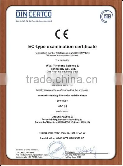 Automatic welding lens