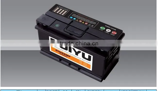 european standard 100ah maintenance free car/auto battery