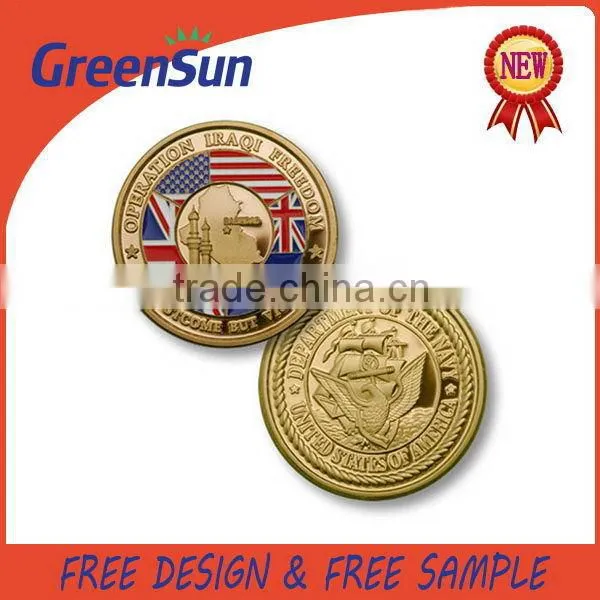 2015 New Hot Fashion custom company logo golden coin