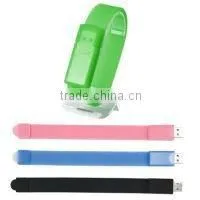 mix color silicone USB bracelet with your own logo