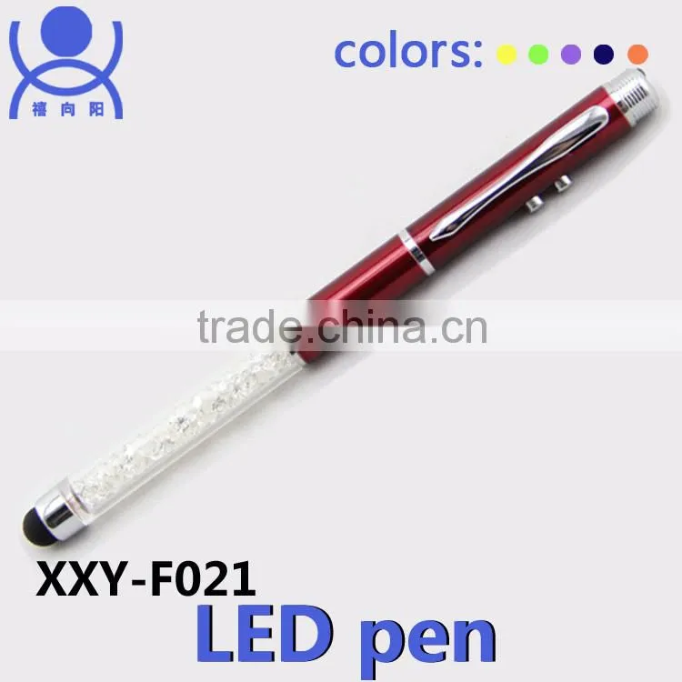3 in 1 crystal stylus LED pen / electric led stylus pen / stylus touch pen with led light