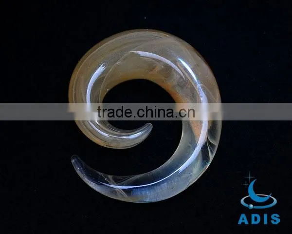 Wholesale helix body piercinf ear expander transparent glass ear plug