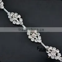 Feilang heart to heart fashion design heart shaped rhinestone cup chain