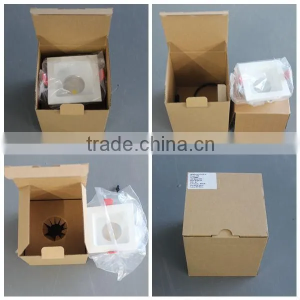 5 years warranty COB 20w led square fixed and adjustable downlight with dimmable driver