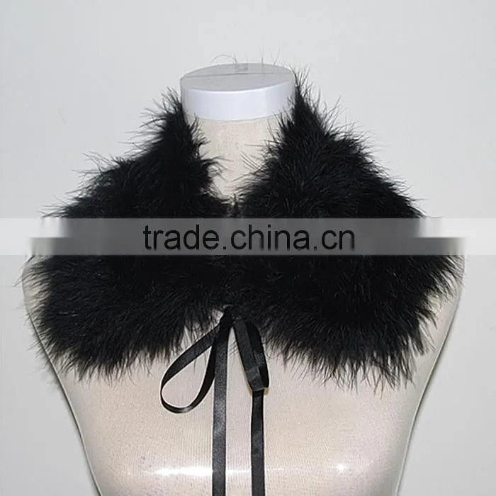 Women Feather Turkey Fur Detachable Fur Collar KZ140033