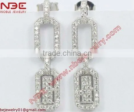 Hot sale cheep 925 silver earrings jewelry,romantic heart design silver jewellery,morden 925 silver cubic zircon earrings