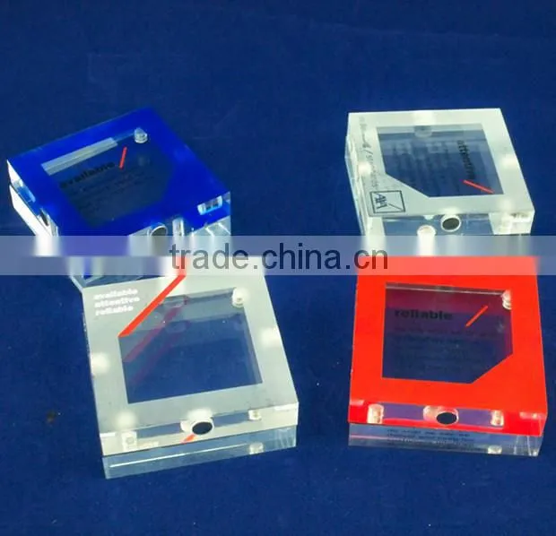 transparent magnet perspex cube,acrylic block sign holderfor picture