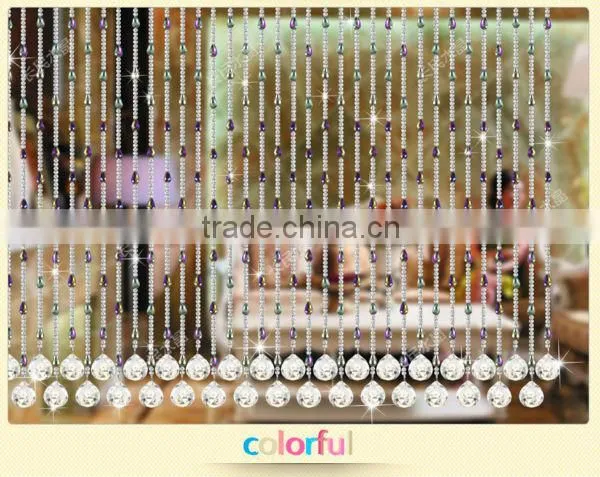 crystal glass Eco-friendly beads curtain for hotel store shop coffee or home decoration hanging door beads curtain