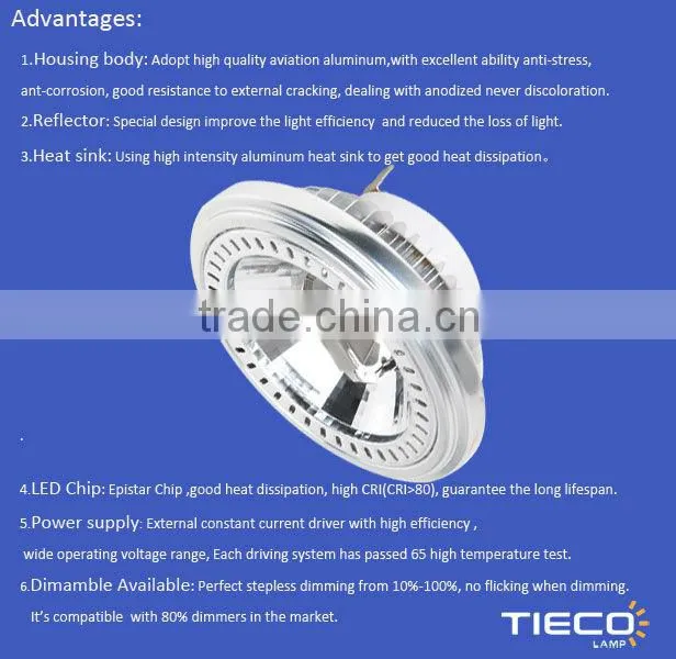 Dimmable adjust led ar111 spotlight