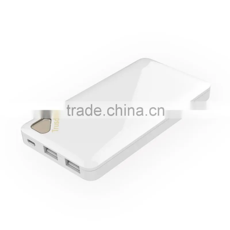 Super slim 10000mah mobile power bank, super fast QC2.0 power bank