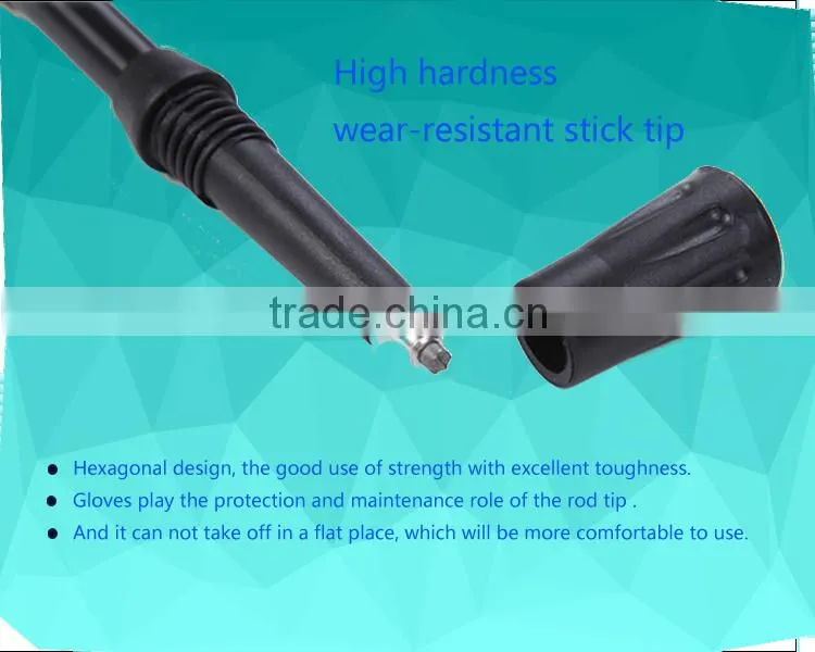 aluminum 3 sections telescopic adjustable hiking trekking pole nordic walking stick