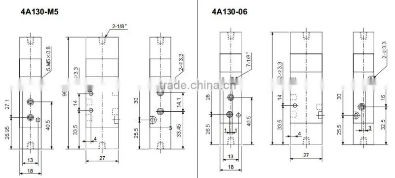 4A100 Series AIRTAC Type Pneumatic Air Valve-5 Way Air Valve