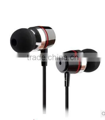 Treble and studio metal in-ear earphones with mic,gift box metallic earphone