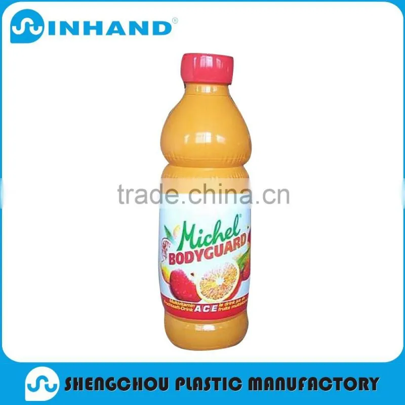 factory EN71,CE ,Eco-friendly Fashion yellow pvc inflatable Orange juice bottle for promotion/inflabale bottle