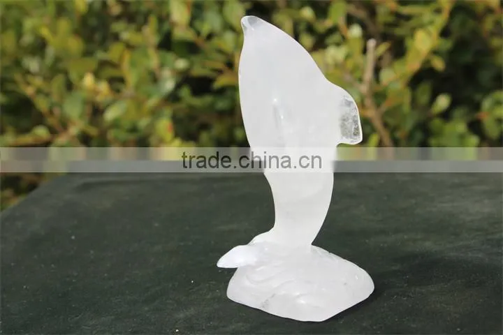 Wholesale Pretty Natural Clear Quartz Crystal Dolphin Adornment Carving