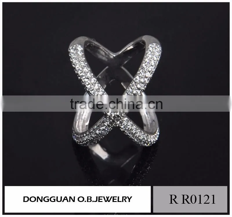 Jewelry White Rhodium ring, Ladies new design white gold finger ring