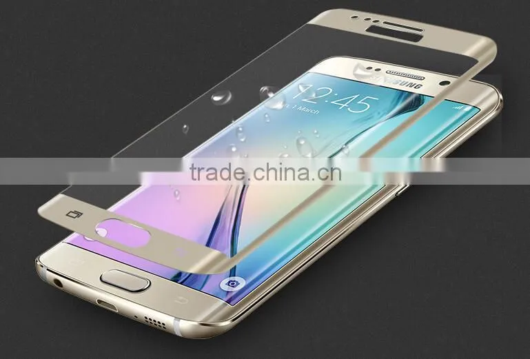 factory price colorful full cover 9h tempered glass screen protector for Samsung galaxy s6 edge plus